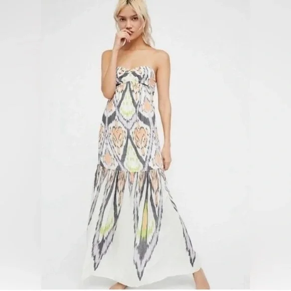 FREE PEOPLE Mojave Strapless Maxi Dress Size: L - Picture 8 of 9